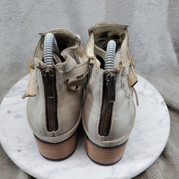 Freebird Shoes Womens Size 7 Tan Leather Stair Boho Ankle Boots - Picture 5 of 9